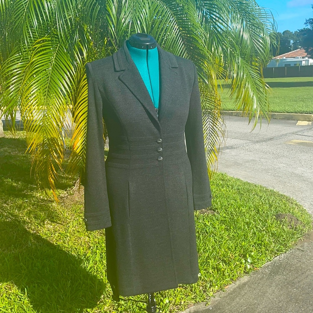 St. John dark grey sweater coat